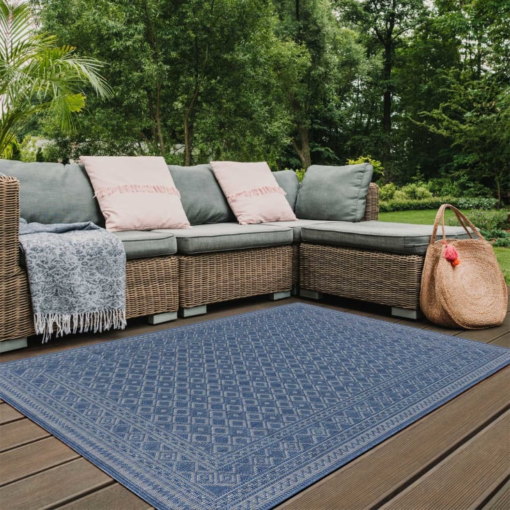 Tappeto Da Esterno 180x270cm Impermeabile - In Plastica Riciclata Reversibile, Grigio, Per Giardino O Balcone