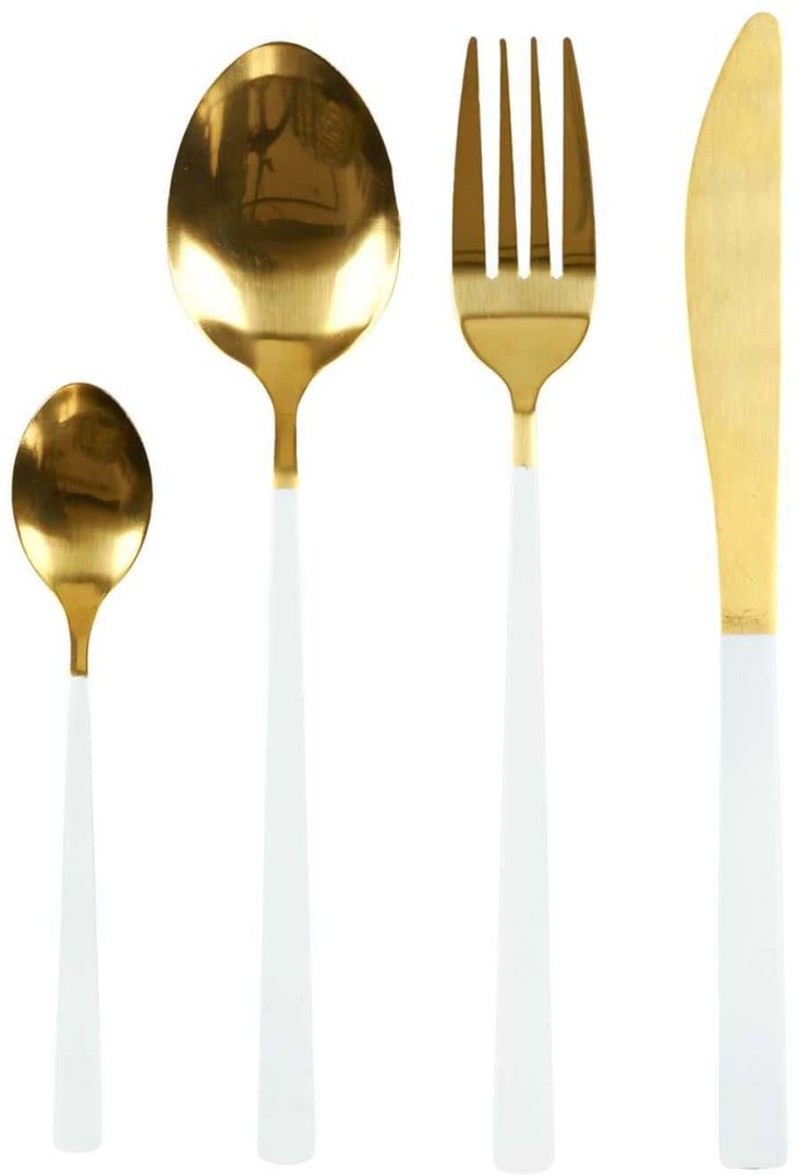 Ménagère En Inox Design Gold - 16 Pièces - Doré - Couvert