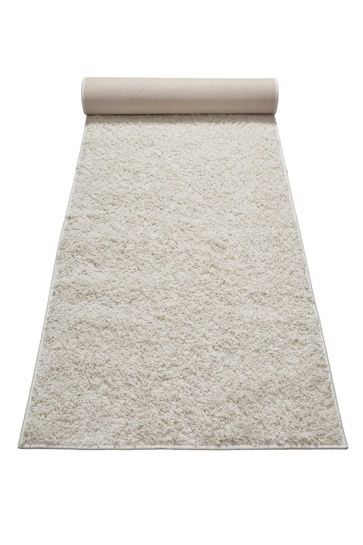 Moderner Hochflor Teppich creme weiß, 80x400 Schlafzimmer, | #WHISPER Monde Maisons du Flur SHAG Wohn