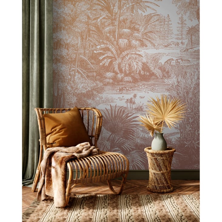 Papier peint panoramique motif imprimé Orange clair 192x270cm ARAUCARIA