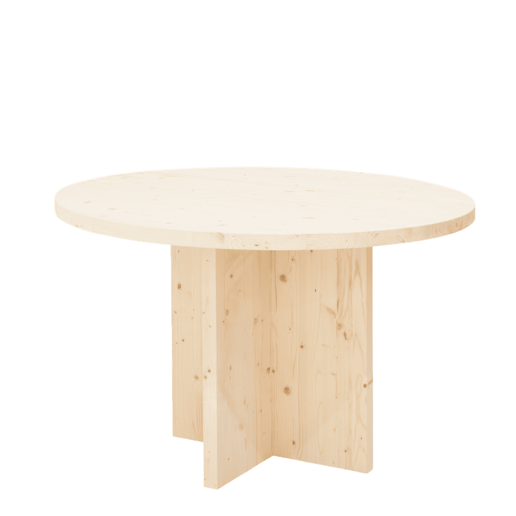 Tavolo Rotondo BLOOM Effetto Rovere - Diametro 100cm, Base Acciaio Bianco, Design Moderno - Foto 6