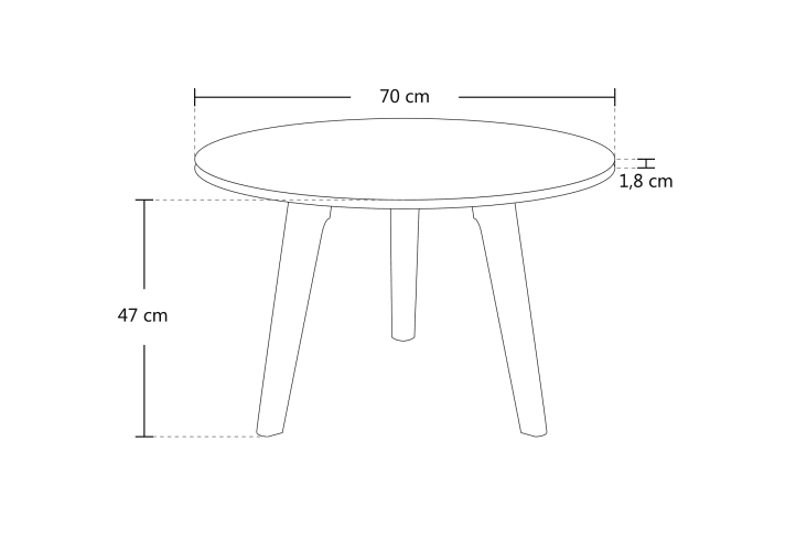 FineBuy MONOBLOC Tavolino Da Salotto Rotondo 60x60x30 Cm, Effetto Cemento, Moderno