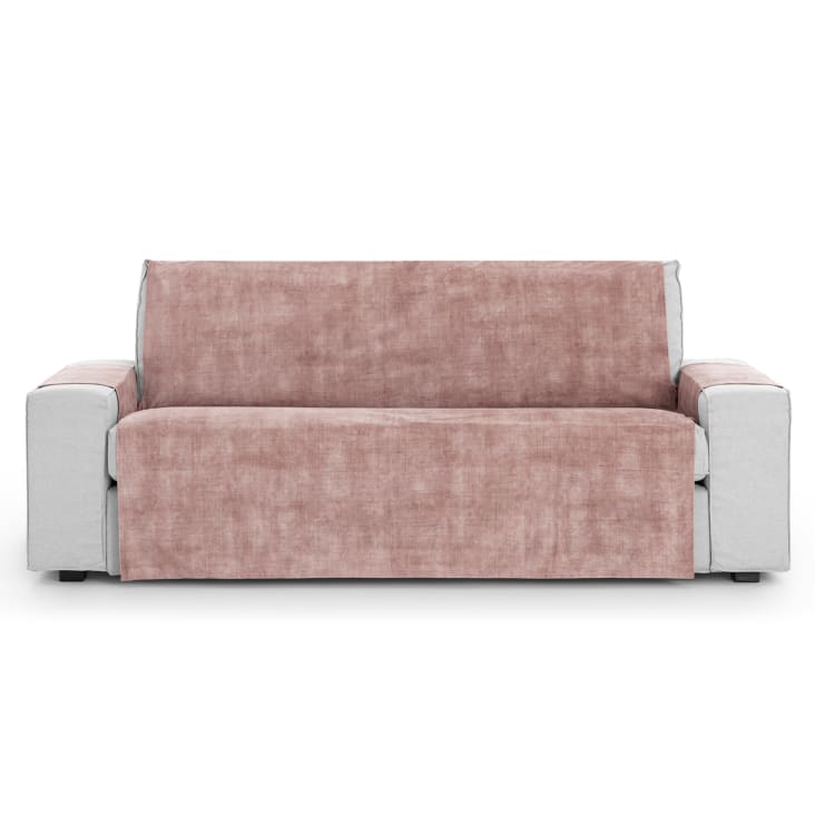 Funda cubre sofá aterciopelado antimanchas rosa 170-210 cm TURIN