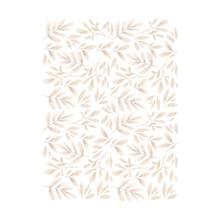 Adesivo murale con piante effetto acquarello beige