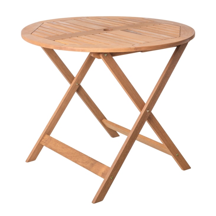 Mesa de comedor plegable de madera sostenible de acacia natural KATE