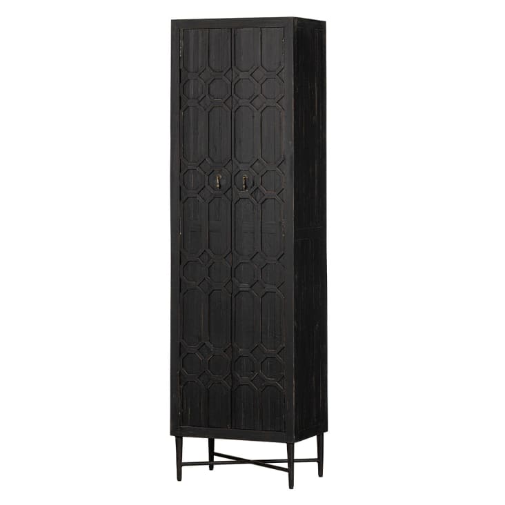 Armoire Bequest en pin recyclé noir Bequest | Maisons du Monde