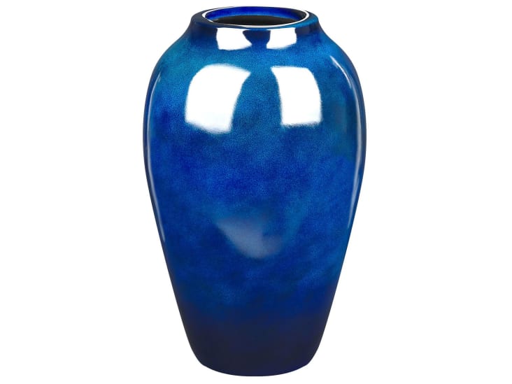 Moderne Blaue Kristallglas-Vase Für Frische & Trockenblumen – Minimalistisches Design Für Wohnzimmer, Büro Oder Als Geschenk