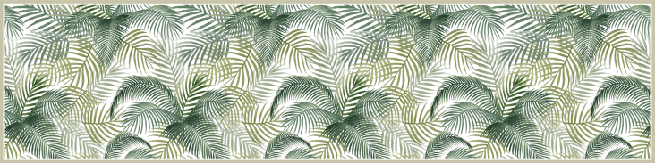 Tappeto in vinile tropical acquerello verde 48x198 cm TROPICALWATERCOLOR