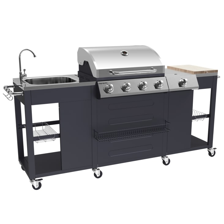 Judge JZ204 Blocco Forbici In Acciaio INOX – Set Da 3 Forbici Lavabili In Lavastoviglie, Base Legno, Nero