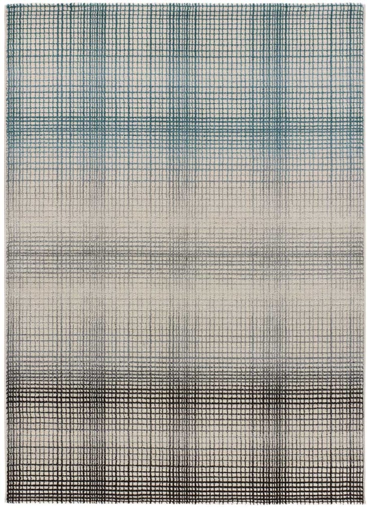 Tapis géométrique gris et bleu, 160X230 cm EDEL