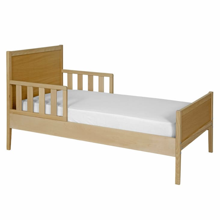 Lit 90x190 barrière et sommier inclus pieds 10 cm Adèle - Bois - Lits/Lit  avec barrières - tendresse de bébé