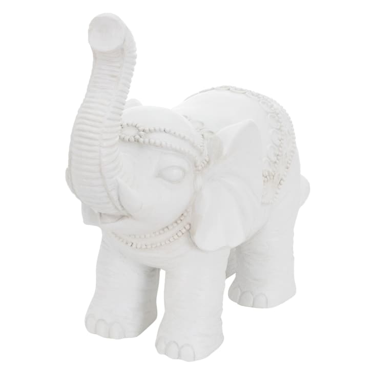 Deko Elefant 36x19x39cm Weiß Garten Deko Figur Gartenfigur Maisons du