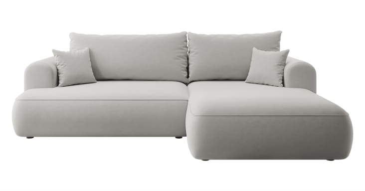 Ecksofa  Easy-Clean-Veloursbezug Grau