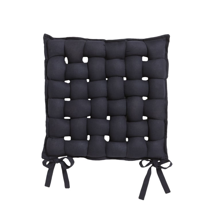Galette de chaise tressée 40 x 40 cm noir réglisse Tréssée