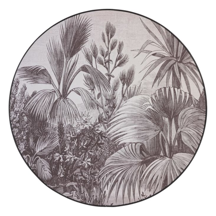 Cuadro Juego de 2 cuadros contemporáneos de estilo vintage con hojas de  palmeras