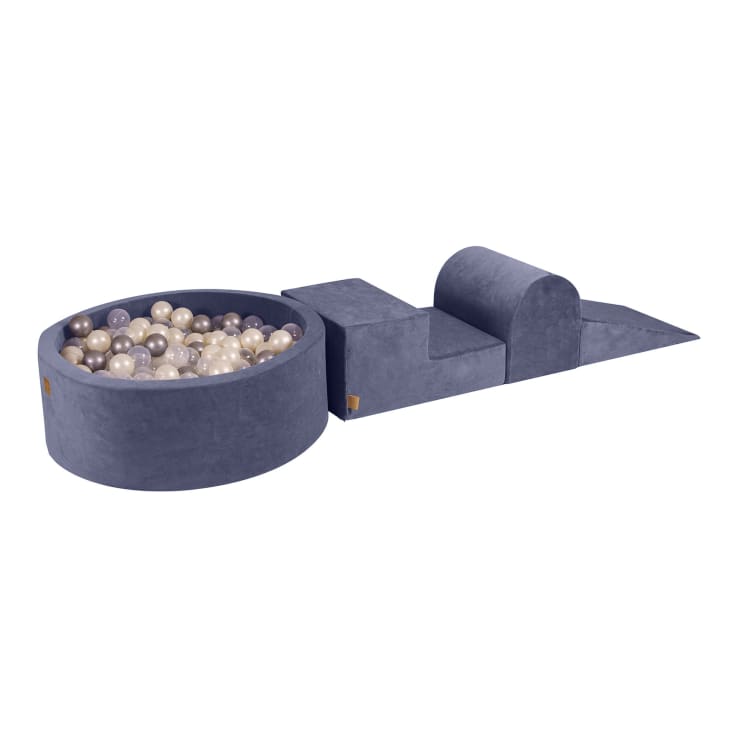 Piscina De Bolas Gris Con 300 Pelotas – Diámetro 82 Cm, Borde De Espuma Suave Para Bebés Y Niños