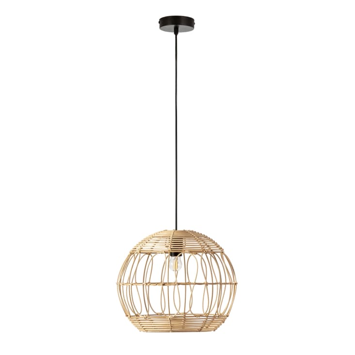 Suspension En Rotin Avec Batterie E27 - Portable, étanche, Télécommande, Style Bohème Pour Intérieur/extérieur