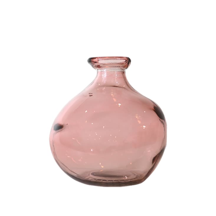 Vase dame jeanne en verre rose 18x18x30 cm