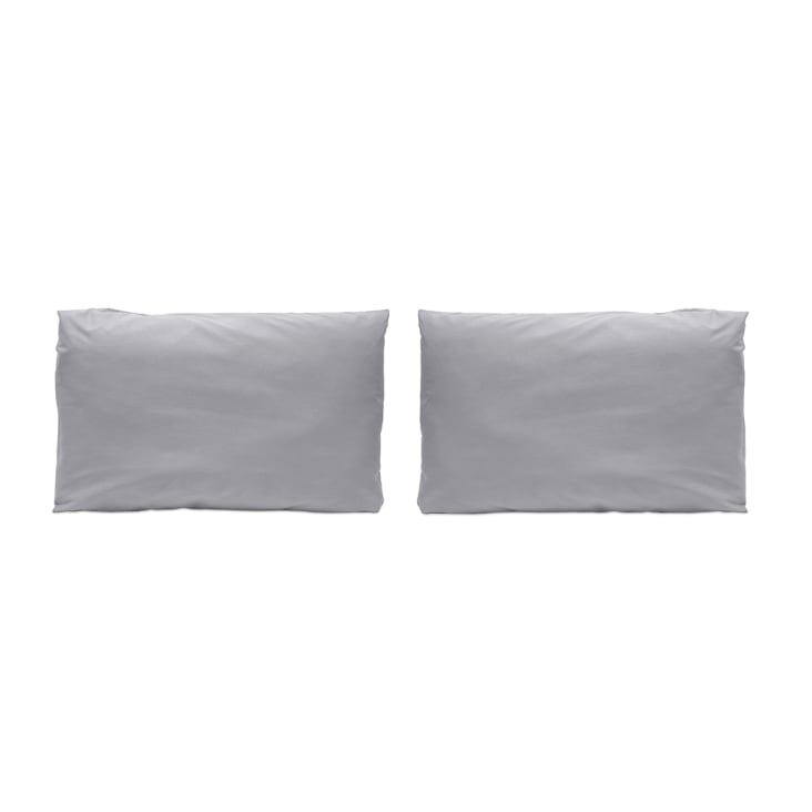 2 Fundas de almohada de algodón percal 50x75 cm gris PURE TO
