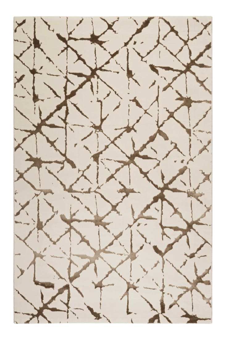 Tappeto piatto a motivo e rilievo beige e marrone 133x200 Solveig