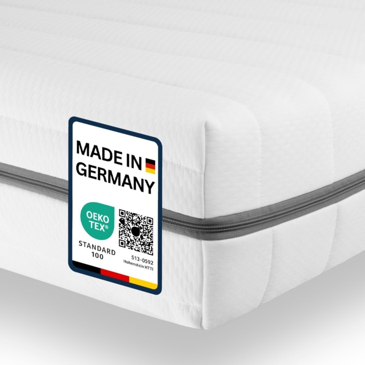 Dibapur Blanc Matelas Mousse Froide Orthopédique – H2, 60x200x7 Cm – Sans Housse – Fabriqué En Allemagne, Oeko-Tex, Idéal Invités/camping