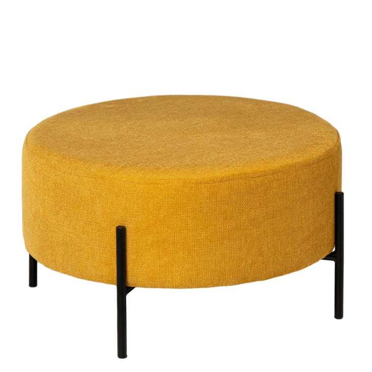 Set di 2 pouf contenitore PUEBLO Velluto Senape