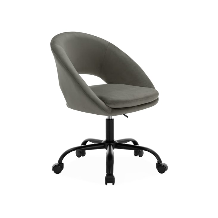 Chaise de bureau matelassée velours grise pour bureau