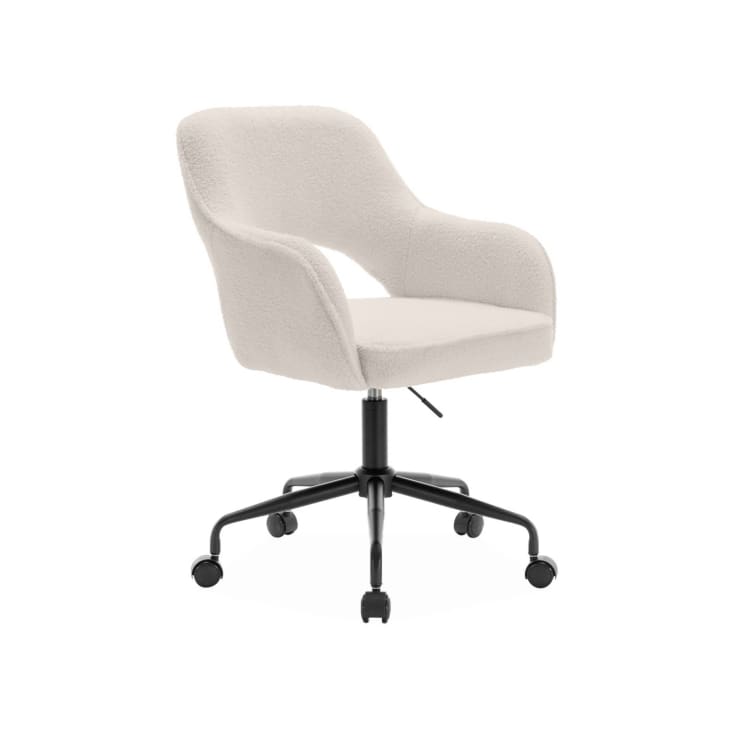 Chaise de bureau à roulettes Deluxe de Nicer Interior avec accoudoirs, noir AP216