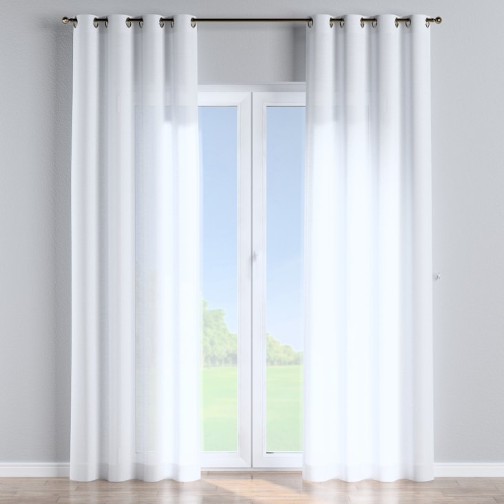 Halbtransparenter Vorhang mit cm 130x245 weiß, Ösen, ROMANTICA Monde Maisons du 
