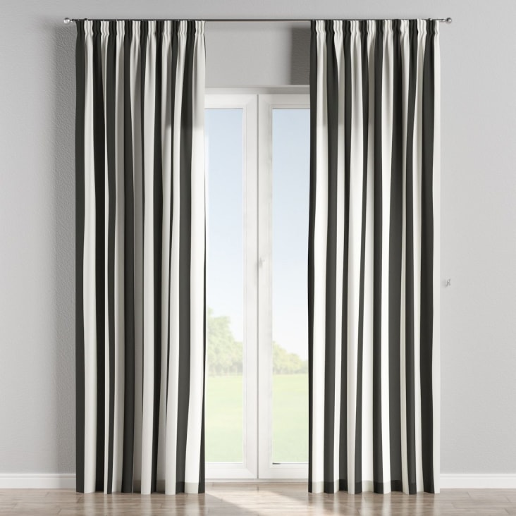 Gestreifter Vorhang mit Kräuselband, schwarz und weiß, 130x100 cm COMICS |  Maisons du Monde