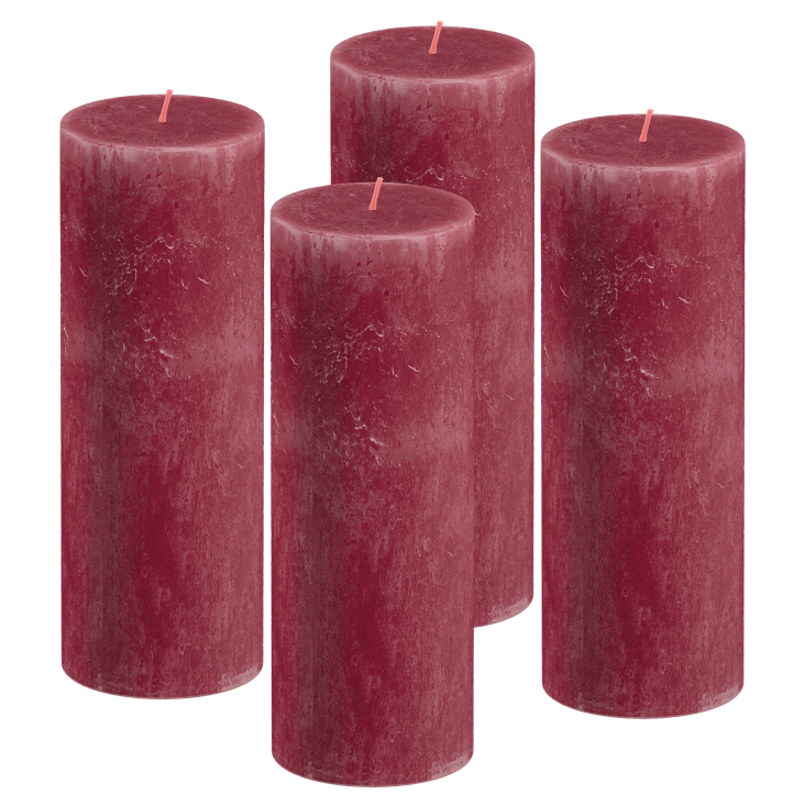Lot de 4 bougies tubes rose pâle - pm Bougies la Française