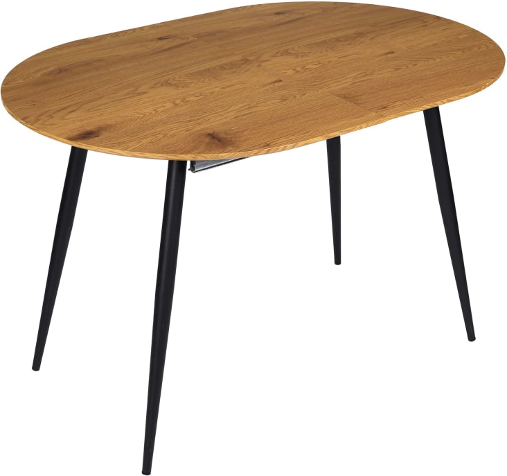 Soldes - Table ronde extensible en bois et métal 4 à 10 personnes