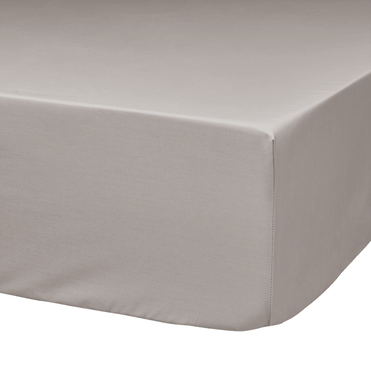 Drap housse coton bio gris mastic 160 x 200 cm FIL & SENS