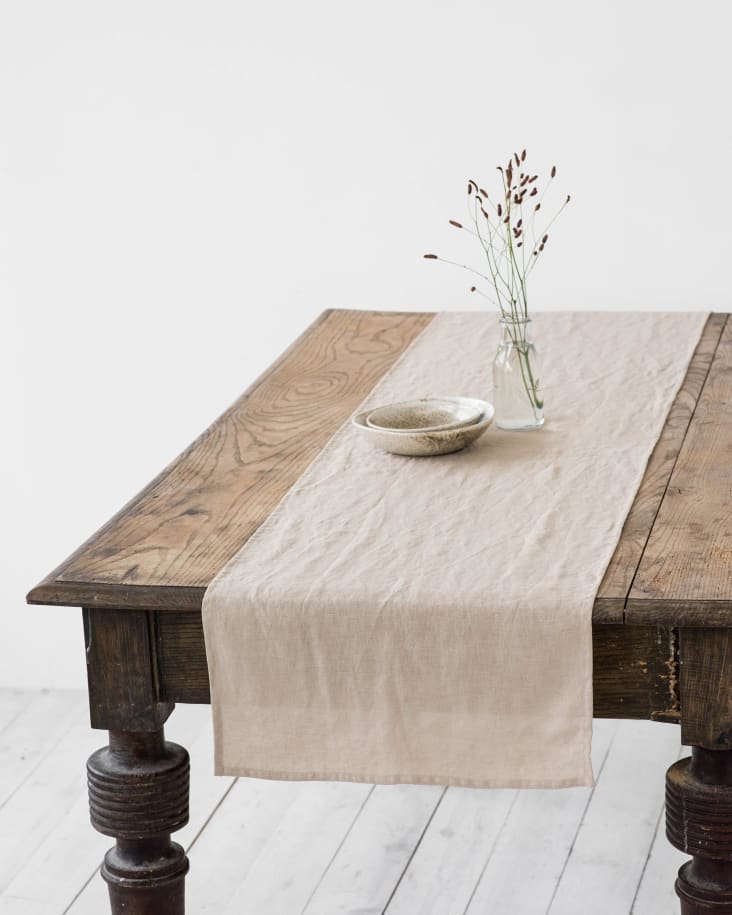 Leinen-Tischläufer, Beige, 40x200 cm | Maisons du Monde