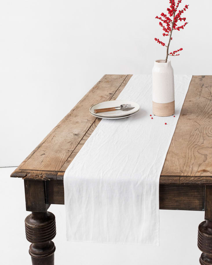 Leinen-Tischläufer, cm | Monde Weiß, du Maisons 40x200
