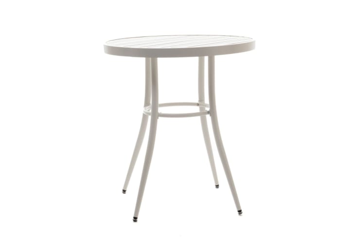 Table de jardin ronde en aluminium blanc D70