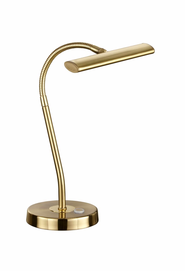 Lampe à poser dorée orientable avec abat-jour bouclé taupe 20 cm - Parte