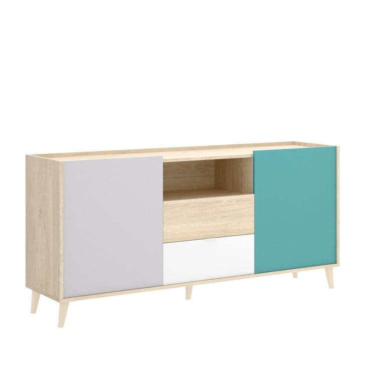 Credenza effetto legno bianco e rovere RAINIER