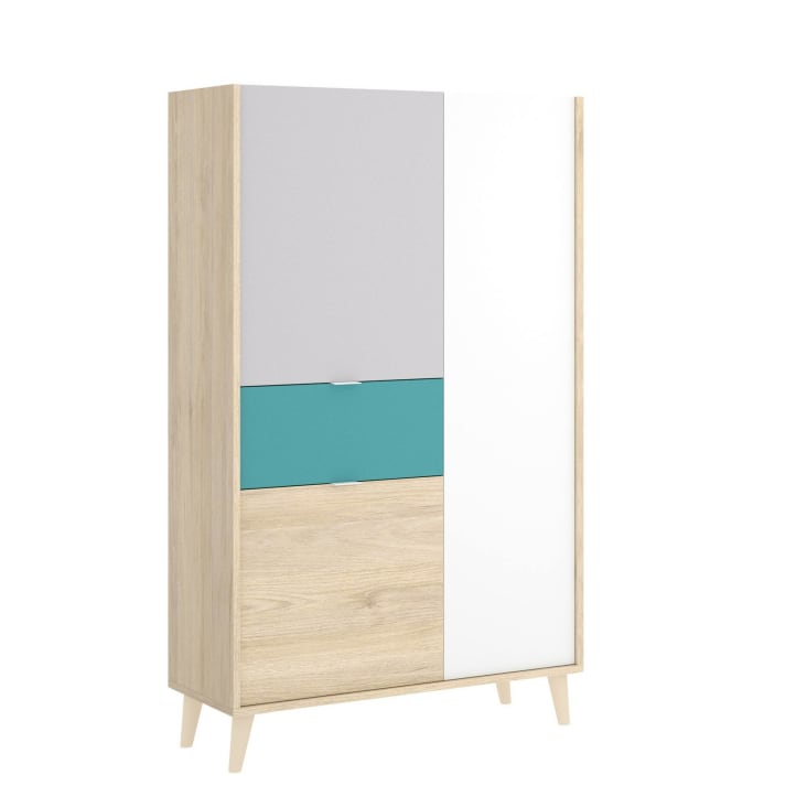 Credenza effetto legno bianco e rovere DCELIA