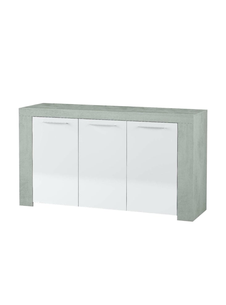 Mobile a 3 Ante Credenza Moderna per Soggiorno 120 cm Basso Bianco