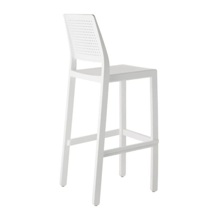 Tabouret blanc en plastique en recyclé H42x28x31cm SILTAA