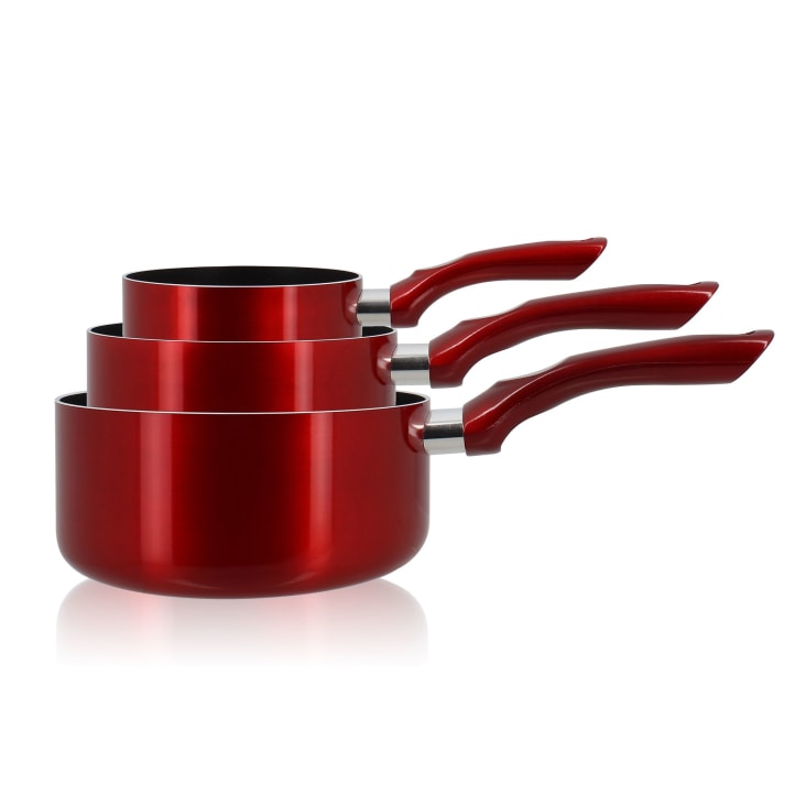 Set de 3 casseroles en aluminium rouge - compatible induction Cerise