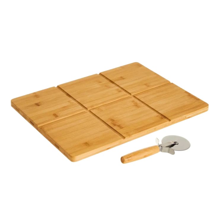 Planche à Pizza En Bambou Ronde Avec Poignée - Plateau De Service 10 Pouces, Design Creux, Facile à Nettoyer