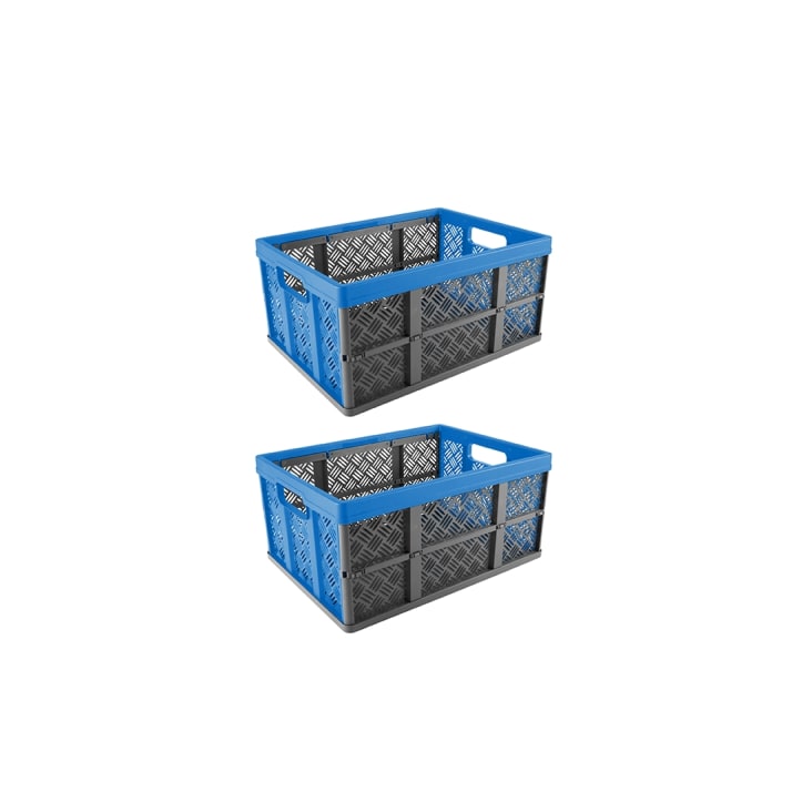 2er-Set Klappboxen, 32L, blau/grau SQUARE