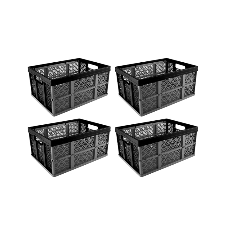 4er-Set Klappboxen, 32L, schwarz/grau SQUARE