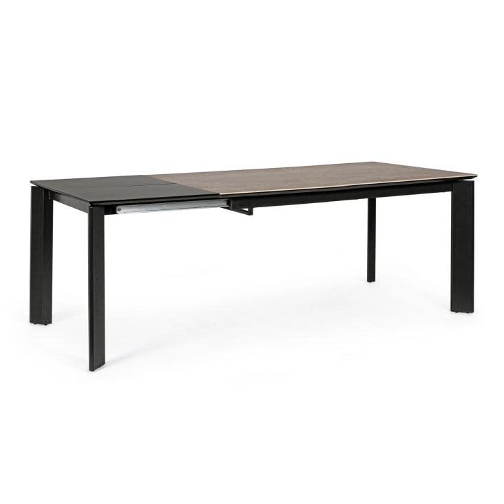 Tavolo allungabile rettangolare, 160/220 cm, Grigio-Nero BRIVA