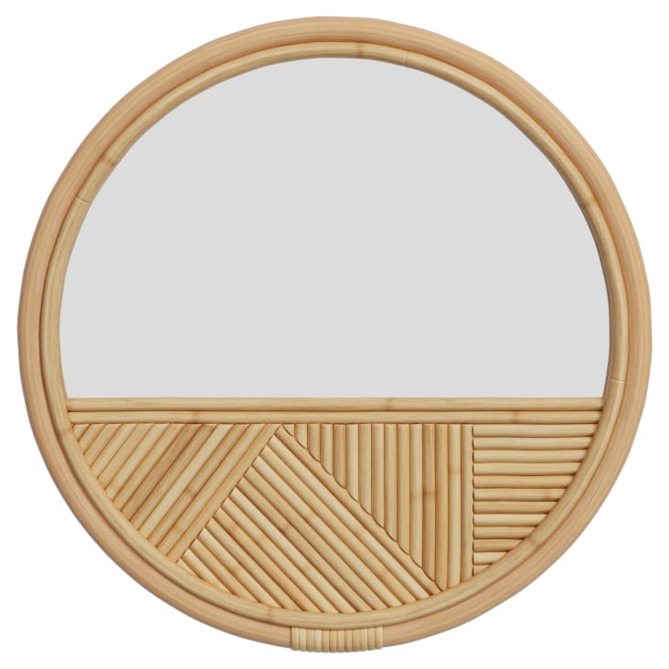 Espejo redondo con marco de madera d40 cm Bolio