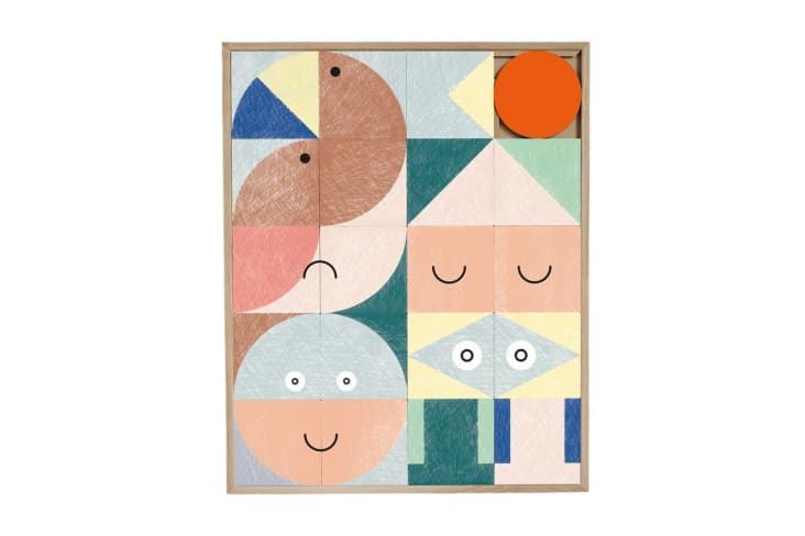 Grand tableau enfant en bois couleur chêne double face