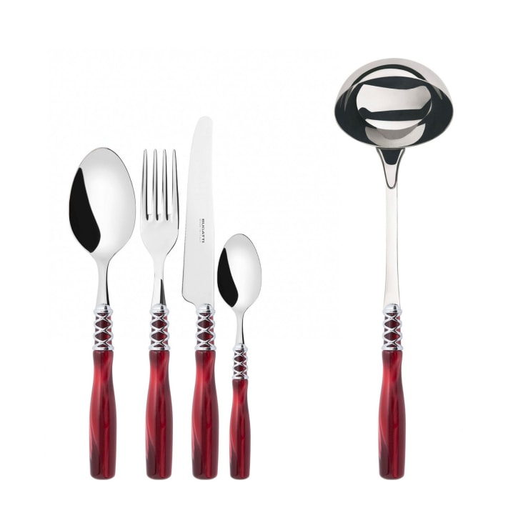 Set Posate 49pz rosso ghiera cromo ARIANNA