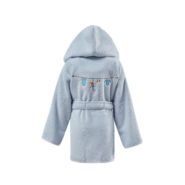 Robe de chambre fille en polaire bleue lilo et point